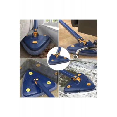 Kendinden Sıkmalı Üçgen Mop 2 Mikrofiber Bezli Cam Duvar Yer Parke Silebilen Mop